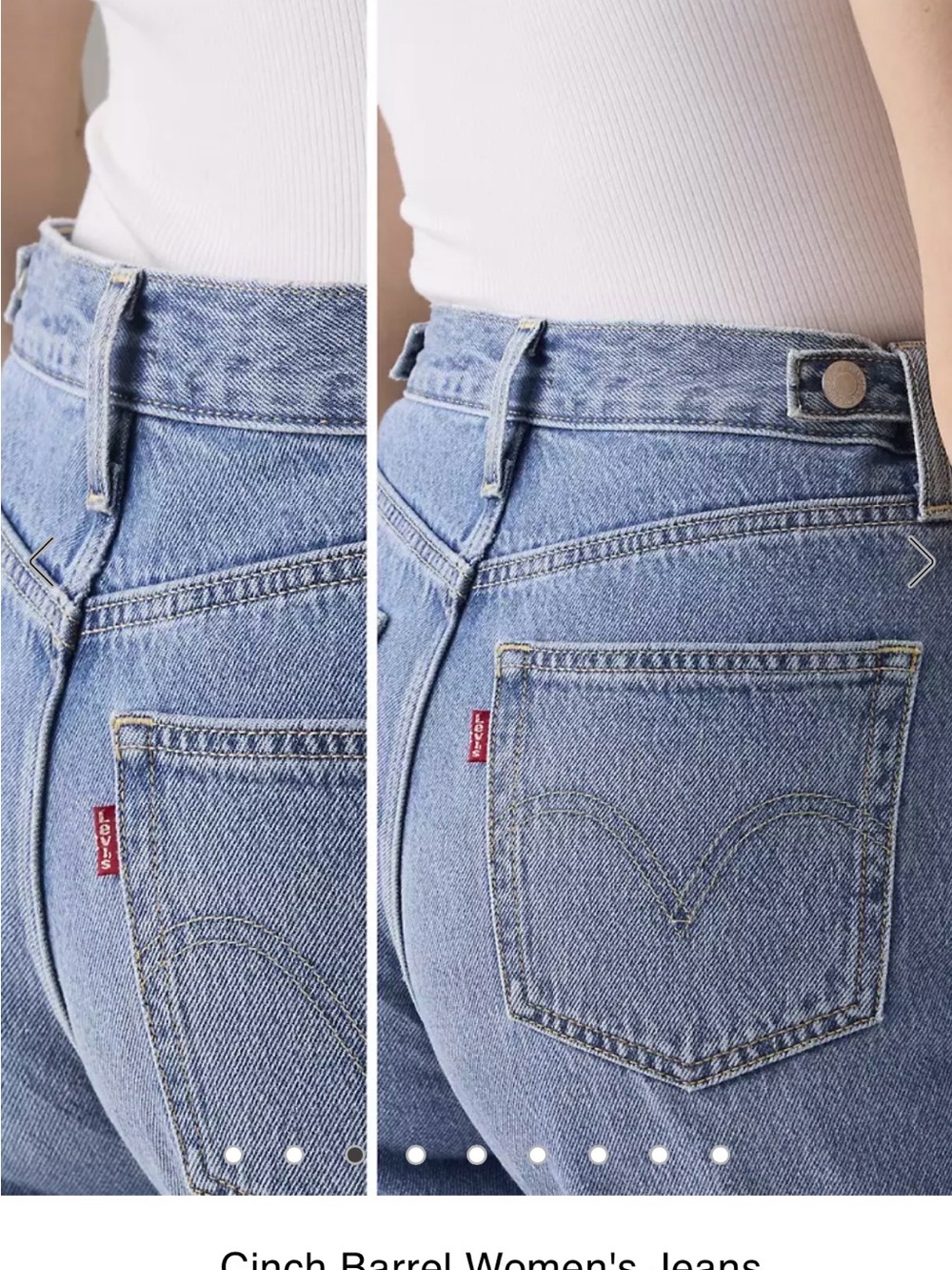 Levi's Relaxed Light Blue Cinch Barrel Jeans 32 - Picture 3 of 8